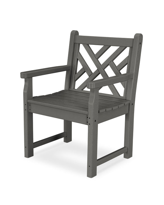 POLYWOOD Chippendale Garden Arm Chair in Slate Grey