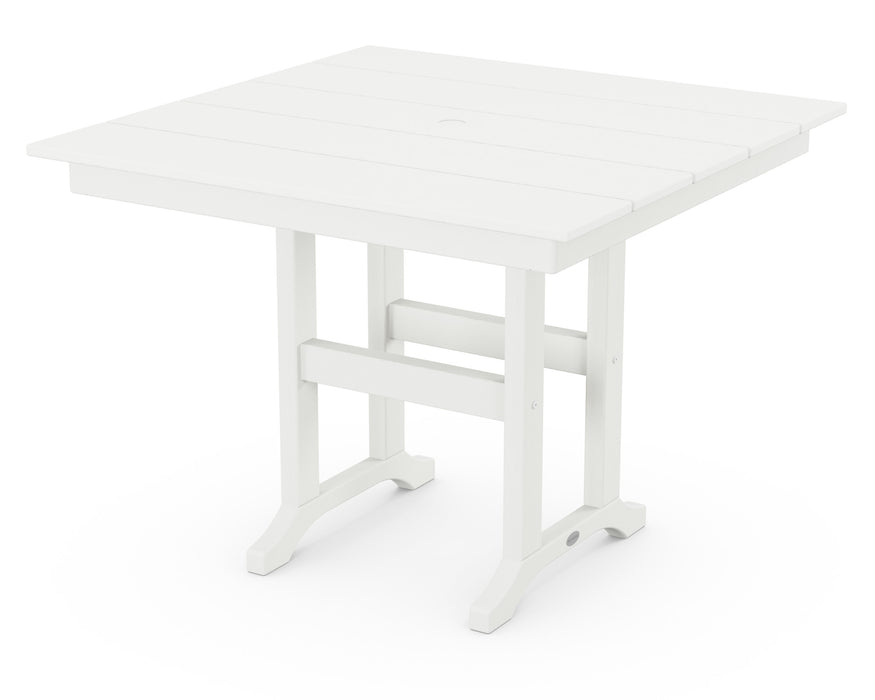 POLYWOOD Farmhouse 37" Dining Table in Vintage White