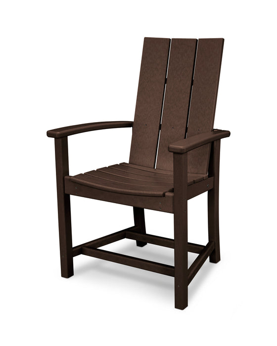 POLYWOOD Modern Adirondack Dining Chair in Mahogany