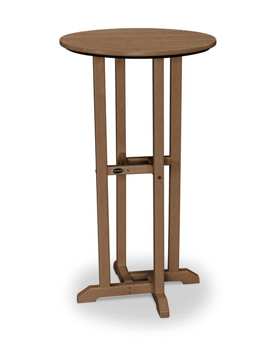 POLYWOOD Traditional 24" Round Bar Table in Teak