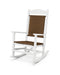 POLYWOOD Presidential Woven Rocking Chair in White / Tigerwood