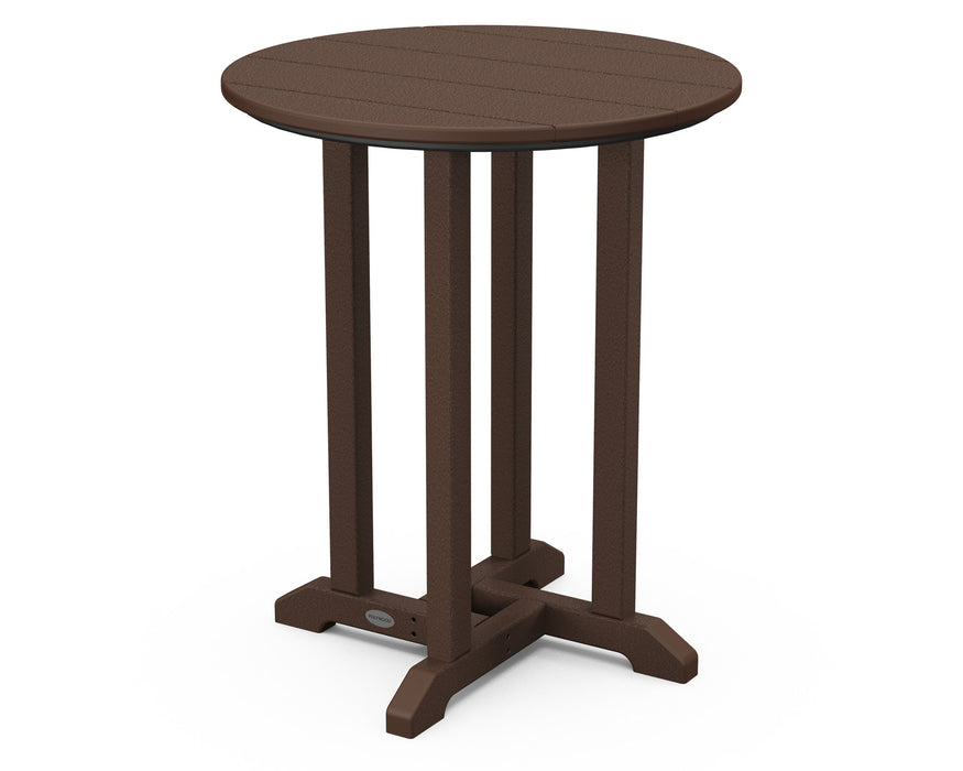 POLYWOOD Traditional 24" Round Dining Table in Mahogany