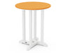 POLYWOOD® Contempo 24" Round Dining Table in White / Tangerine