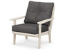POLYWOOD Lakeside Deep Seating Chair in Sand with Ash Charcoal fabric