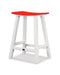 POLYWOOD® Contempo 24" Saddle Counter Stool in White / Sunset Red