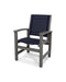 POLYWOOD Coastal Dining Chair in Slate Grey with Navy 2 fabric
