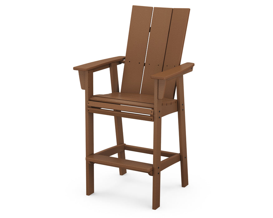 POLYWOOD® Modern Curveback Adirondack Bar Chair in Teak
