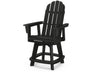 POLYWOOD Vineyard Curveback Adirondack Swivel Counter Chair in Black