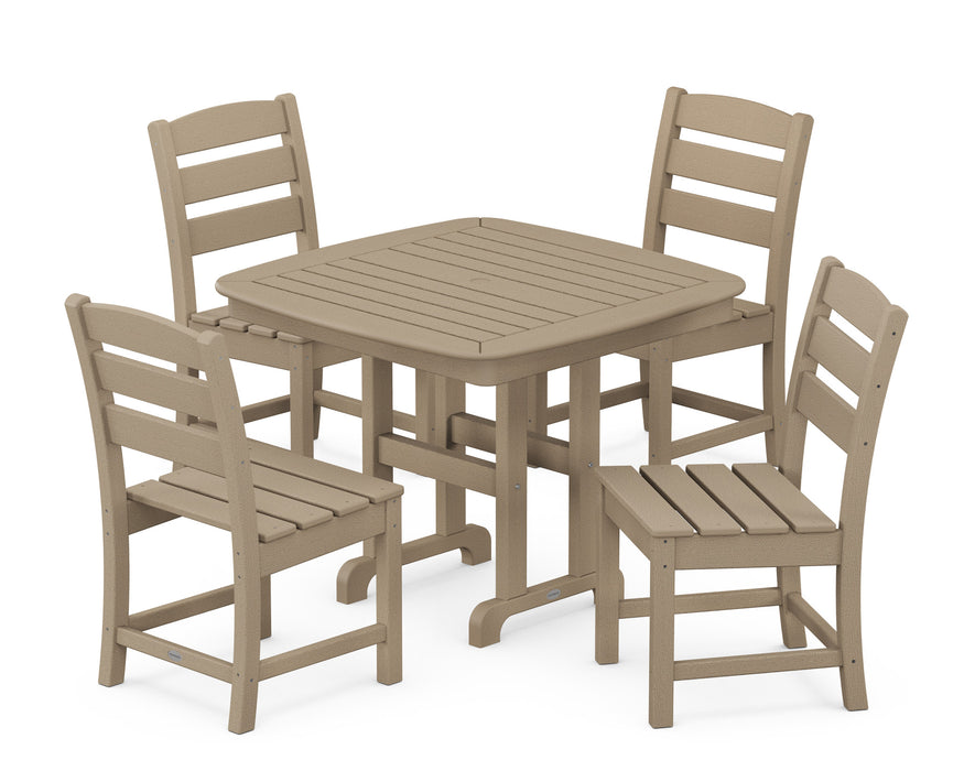 POLYWOOD Lakeside 5-Piece Side Chair Dining Set in Vintage Sahara