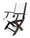 POLYWOOD Coastal Folding Chair in Black with White fabric