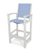 POLYWOOD Coastal Bar Chair in White with Poolside fabric