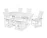 POLYWOOD Quattro 7-Piece Farmhouse Trestle Dining Set in White