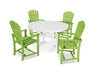 POLYWOOD 5 Piece Palm Coast Dining Set in Lime / White