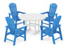 POLYWOOD South Beach 5-Piece Dining Set in Pacific Blue / White