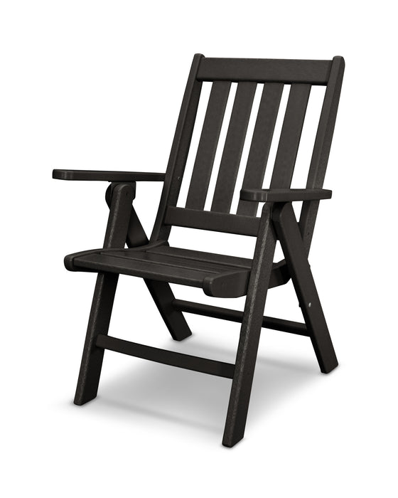 POLYWOOD Vineyard Folding Dining Chair in Black