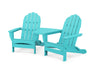 POLYWOOD Classic Oversized Adirondacks with Connecting Table in Aruba