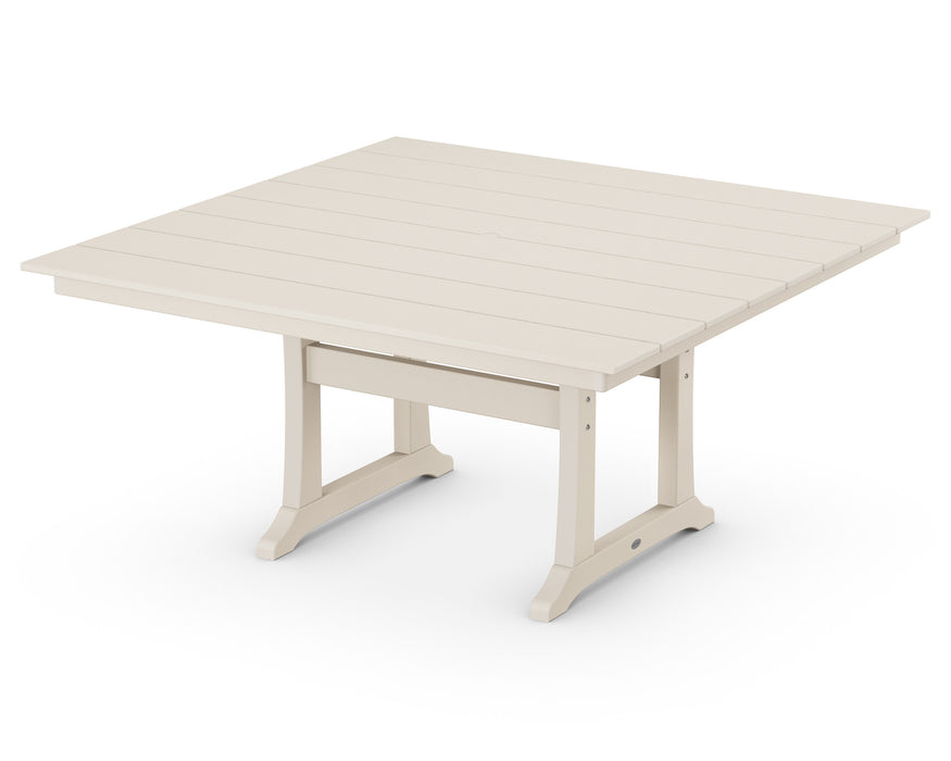 POLYWOOD Farmhouse Trestle 59" Dining Table in Sand