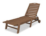 POLYWOOD Nautical Chaise with Wheels in Teak