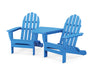 POLYWOOD Classic Folding Adirondacks with Connecting Table in Pacific Blue