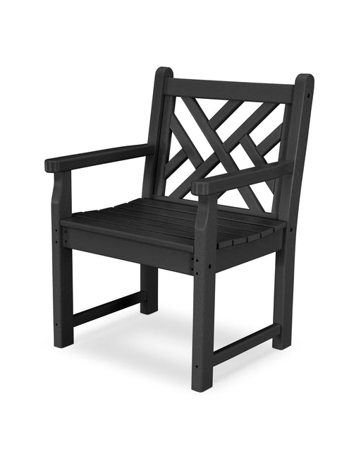 POLYWOOD Chippendale Garden Arm Chair in Black