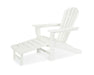 POLYWOOD Palm Coast Ultimate Adirondack with Hideaway Ottoman in Vintage White