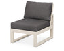 POLYWOOD Edge Modular Armless Chair in White with Cast Sage fabric