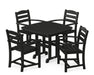 POLYWOOD La Casa Café 5-Piece Arm Chair Dining Set in Black