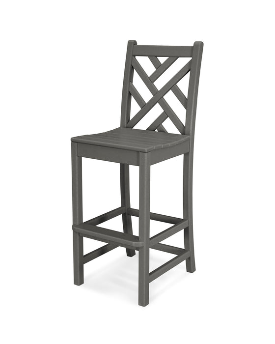 POLYWOOD Chippendale Bar Side Chair in Slate Grey