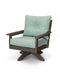 POLYWOOD Vineyard Deep Seating Swivel Chair in Mahogany with Sesame fabric