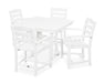 POLYWOOD La Casa Café 5-Piece Farmhouse Trestle Arm Chair Dining Set in White