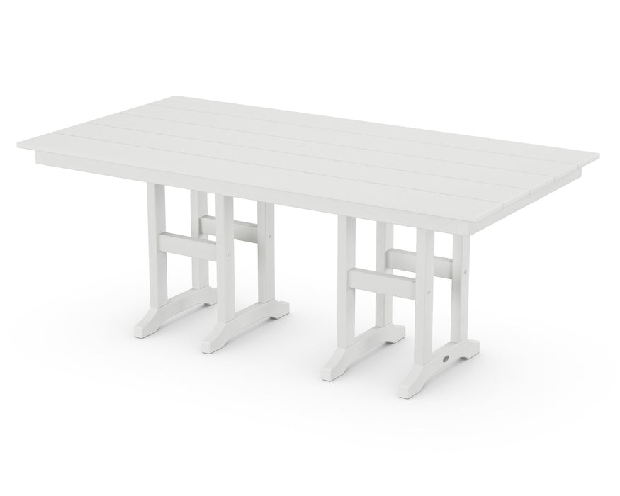 POLYWOOD Farmhouse 37" x 72" Dining Table in Vintage White