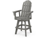 POLYWOOD Vineyard Curveback Adirondack Swivel Bar Chair in Slate Grey