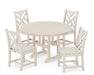 POLYWOOD Chippendale 5-Piece Round Side Chair Dining Set in Sand