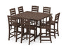 POLYWOOD Lakeside 9-Piece Bar Side Chair Set in Mahogany