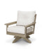 POLYWOOD Vineyard Deep Seating Swivel Chair in Vintage Sahara with Natural Linen fabric