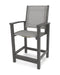 POLYWOOD Coastal Counter Chair in Slate Grey with Metallic fabric