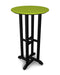 POLYWOOD Contempo 24" Round Bar Table in Black / Lime