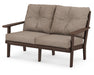 POLYWOOD Lakeside Deep Seating Loveseat in Vintage Coffee with Natural Linen fabric