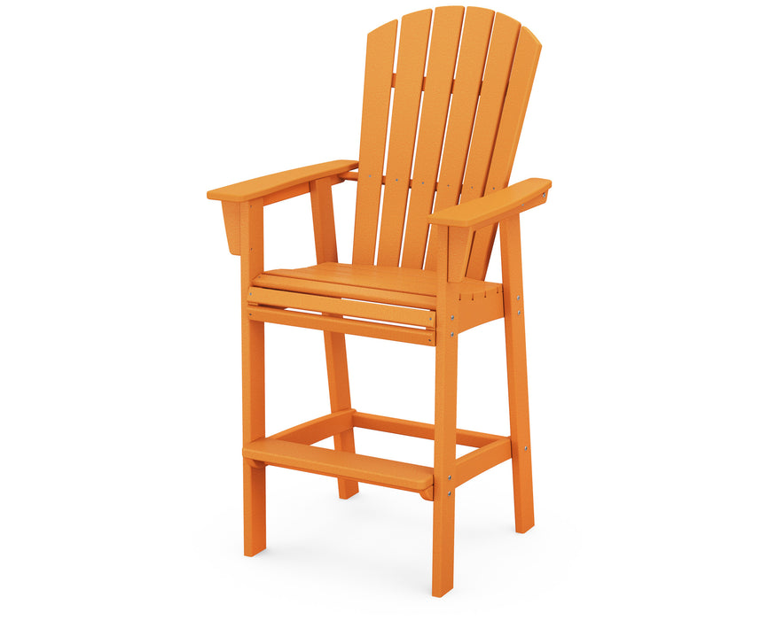 POLYWOOD® Nautical Curveback Adirondack Bar Chair in Tangerine