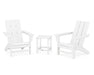 POLYWOOD Modern 3-Piece Adirondack Set with Long Island 18" Side Table in White