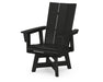 POLYWOOD Modern Curveback Adirondack Swivel Dining Chair in Black