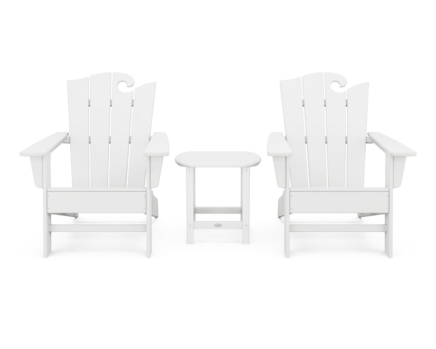 POLYWOOD Wave 3-Piece Adirondack Set with The Ocean Chair in White