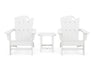 POLYWOOD Wave 3-Piece Adirondack Set with The Ocean Chair in White