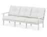 POLYWOOD Lakeside Deep Seating Sofa in Vintage White with Natural Linen fabric