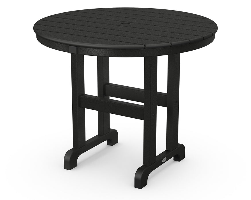 POLYWOOD Round 36" Dining Table in Black