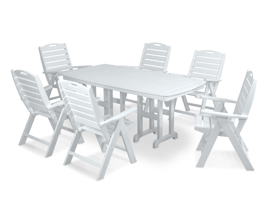 POLYWOOD Nautical 7-Piece Dining Set in White
