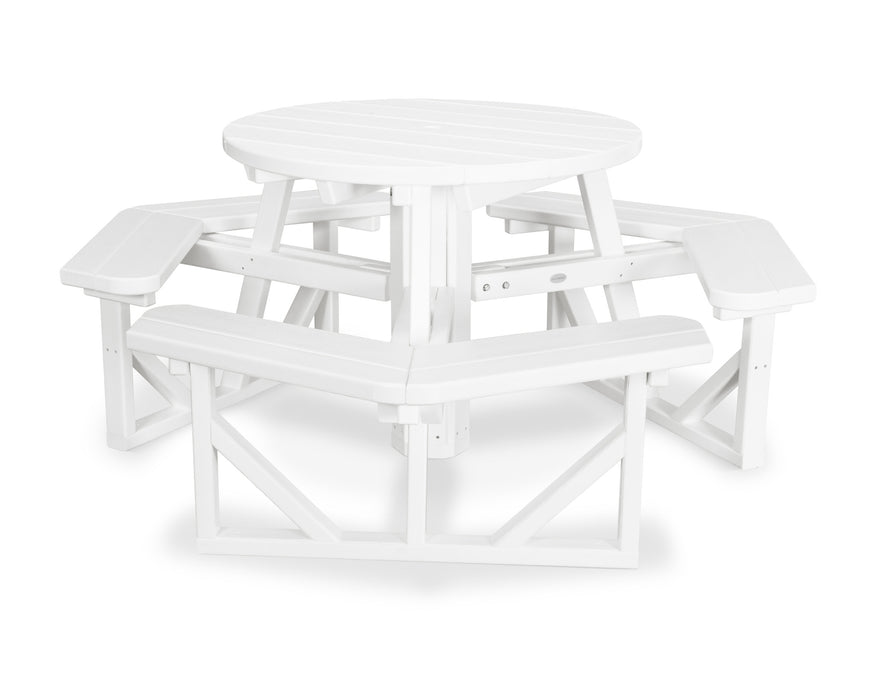 POLYWOOD Park 36" Round Picnic Table in White
