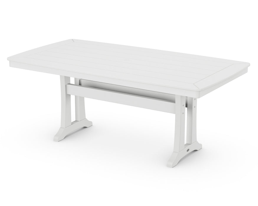 POLYWOOD Nautical Trestle 38" x 73" Dining Table in White