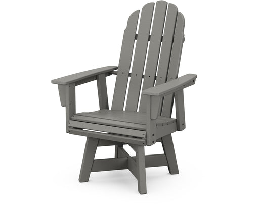 POLYWOOD Vineyard Curveback Adirondack Swivel Dining Chair in Slate Grey