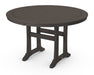POLYWOOD Nautical Trestle 48" Round Dining Table in Vintage Coffee
